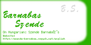 barnabas szende business card